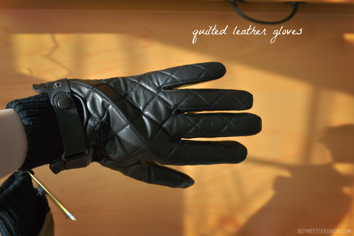 barbour quilted leather gloves