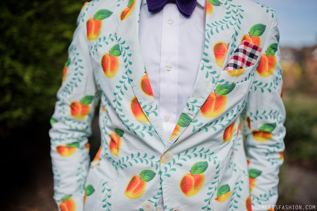 Outfit of the Day: YMC x Stella Artois fruity print suit | Boy Meets ...